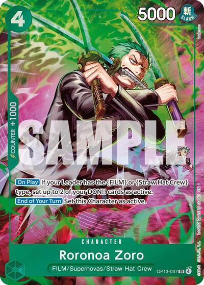 Roronoa Zoro (OP13-037) - Adventure on Kami's Island One Piece spoiler