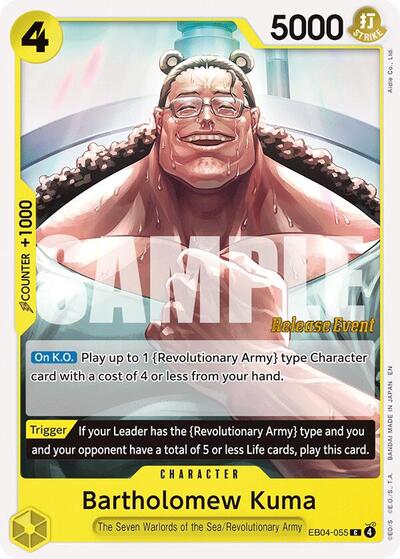 Bartholomew Kuma (EB04-055) - Adventure on Kami's Island Release Event Cards One Piece spoiler