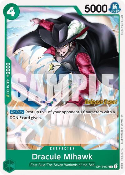 Dracule Mihawk - Adventure on Kami's Island Release Event Cards One Piece spoiler