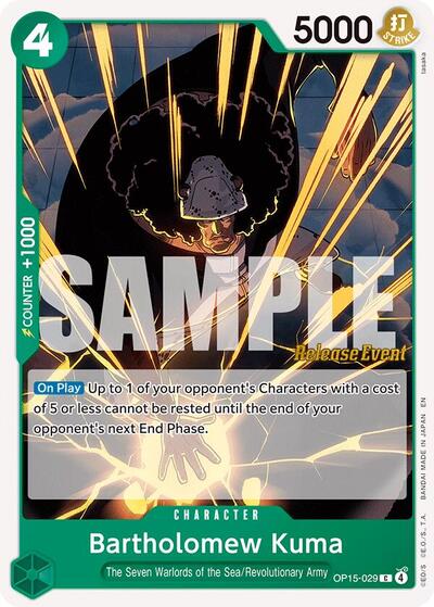 Bartholomew Kuma (OP15-029) - Adventure on Kami's Island Release Event Cards One Piece spoiler