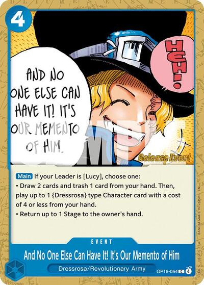 And No One Else Can Have It! It's Our Memento of Him - Adventure on Kami's Island Release Event Cards One Piece spoiler