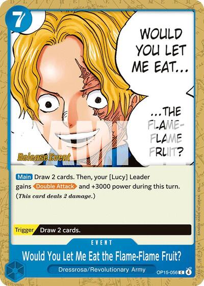 Would You Let Me Eat the Flame-Flame Fruit? - Adventure on Kami's Island Release Event Cards One Piece spoiler