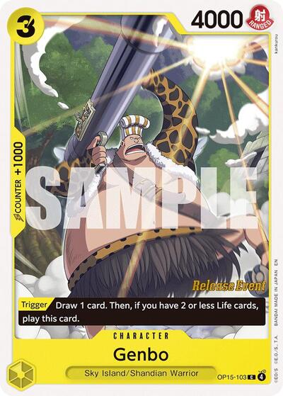 Genbo - Adventure on Kami's Island Release Event Cards One Piece spoiler