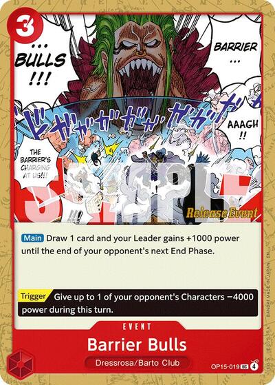 Barrier Bulls - Adventure on Kami's Island Release Event Cards One Piece spoiler