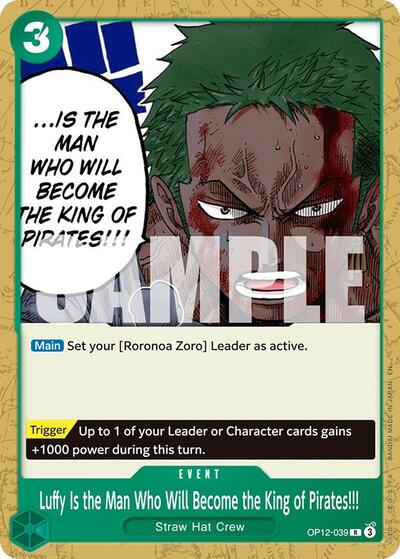Luffy Is the Man Who Will Become the King of Pirates!!! - Starter Deck 32: GREEN Roronoa Zoro One Piece spoiler
