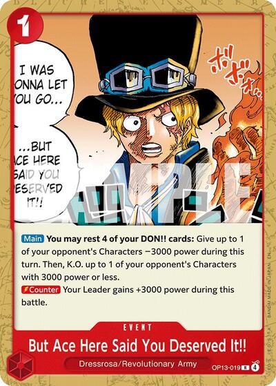 But Ace Here Said You Deserved It!! - Starter Deck 35: RED/BLACK Sabo One Piece spoiler